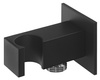 Przyłącze kątowe z uchwytem prysznica, czarny mat