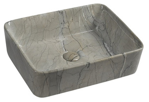 DALMA umywalka ceramiczna nablatowa 48x38 cm, grigio