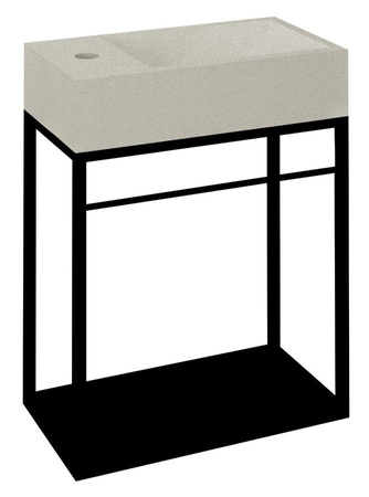 CREST wspornik pod umywalkę z półką 39,5x45x21,7cm, czarny mat