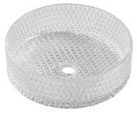 MARAGUA grawerowana szklana umywalka nablatowa średnica 39,5cm, czysty