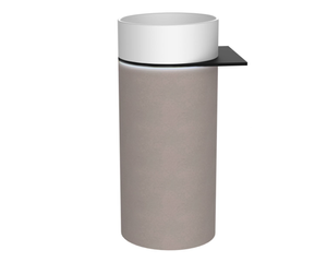 OASIS Umywalka ceramiczna wolnostojąca 40x89x48cm, półka ścienna, biała/beton pearl grey