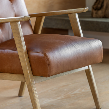 Blackhall Armchair Antique Brown Leather