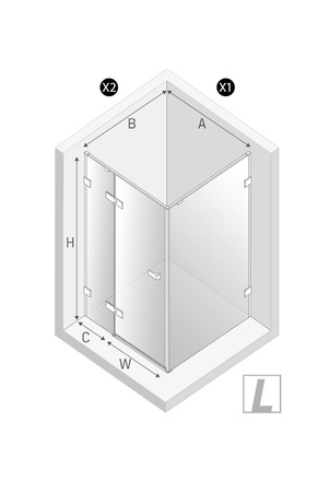 Kabina prysznicowa OXIA BLACK 1D L prostokątna 80x70x200 szkło czyste 8mm Active Shield 2.0