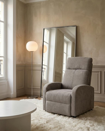 Fotel wypoczynkowy rozkładany RELAX PREMIUM jasny szary