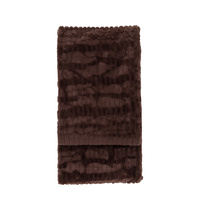 Textured Rabbit Faux Fur Throw Brown 1300x1700mm