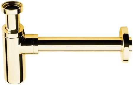 Syfon umywalkowy 5/4", odpływ 32mm, okrągły, złoto