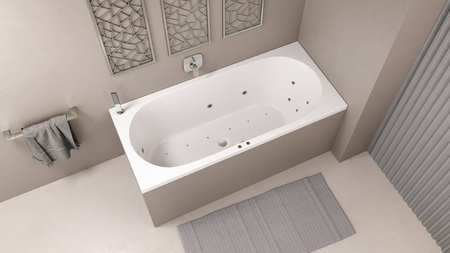 ASTRA B wanna z hydromasażem, 165x75x48cm, Active Hydro-Air, chrom