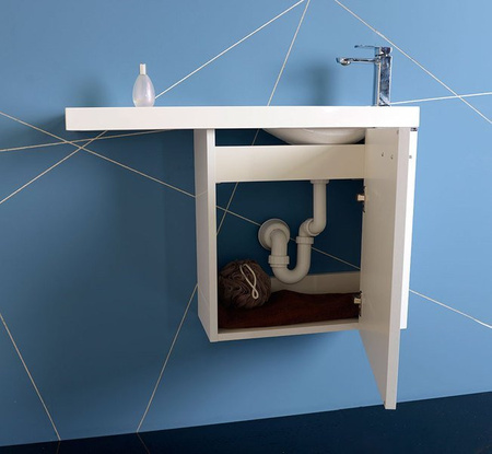 LATUS VI szafka umywalkowa 50x50x22cm, prawa, biała