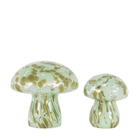 Confetti Glass Mushrooms Set of 2 Forest Green