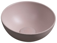 MINOR umywalka betonowa nablatowa, średnica 26cm, różowy mat