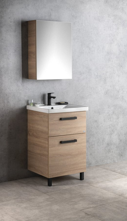 VEGA szafka umywalkowa 51,5x72,6x43,6cm, 2 szuflady, dąb platin