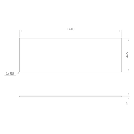 CIRASA Blat Rockstone 141,1x1,2x46,5cm, biały mat