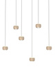 7039-613 Lampa wisząca szóstka QUIBERON kaszmirowa - piaskowa