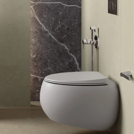 Zestaw CLOUD Miska WC podwiesz. Rimless 56x40 cm biały połysk & deska WC W/O biały mat