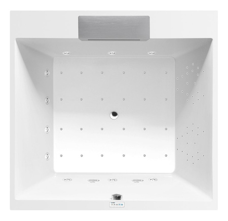 CAME FALLS wanna z hydromasażem, 175x175x50cm, Highline Hydro-Air, chrom