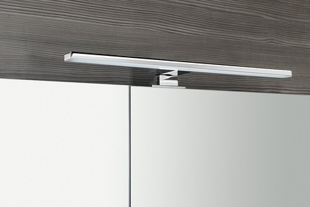 MIRRÓ szafka z lustrem z oświetleniem LED, 80x70x16cm, dąb srebrny