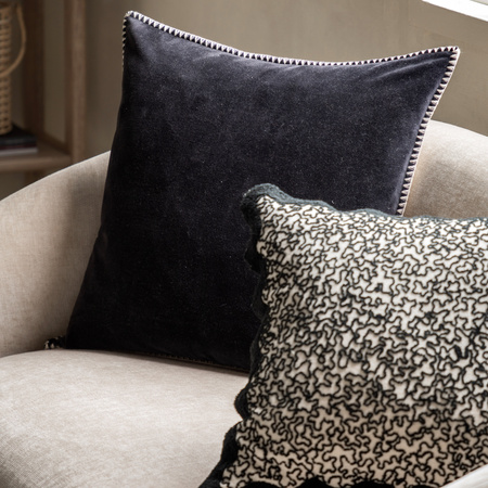 Nico Velvet Cushion Black 500x500mm