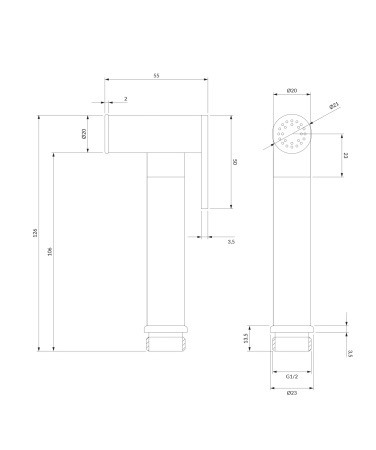 BIDETTA rączka bidetowa, złoty szczotkowany