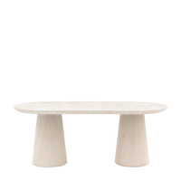Pedra Oval Dining Table Travertine 2000x900x760mm
