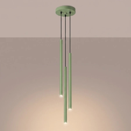 Lampa wisząca PASTELO 3P szałwiowa
