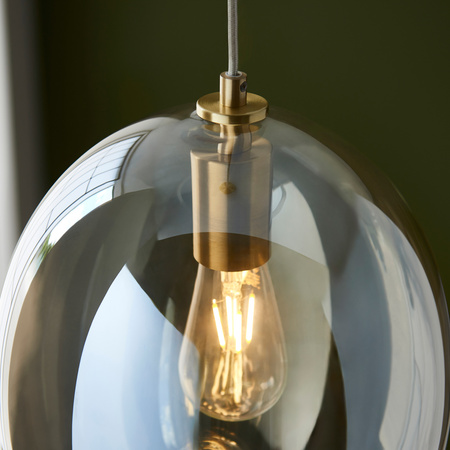 Kelda Oval Pendant Satin Brass Champagne