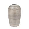 Zahara Hammered Metal Vase Antique Silver 380mm