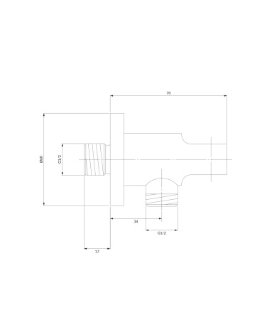 przyłącze kątowe, grafit szczotkowany