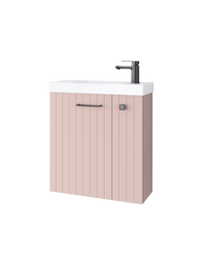 Szafka łazienkowa wisząca z umywalką 55 cm rose mat uchwyt gun metal NOOK 010-SU55-11+TR41366