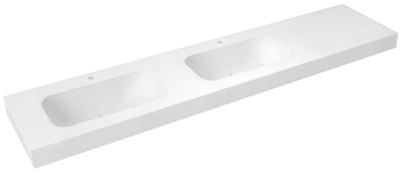 EMICO umywalka podwójna lewa, 220x50 cm, wersja L, Rockstone biały mat