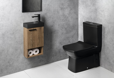 PICCOLINO umywalka betonowa, 30,8x17cm, bateria z prawej strony, antracyt mat