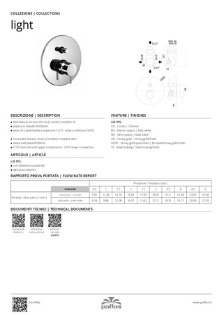 Bateria podtynkowa 2-drożna-Paffoni/kolekcja Light