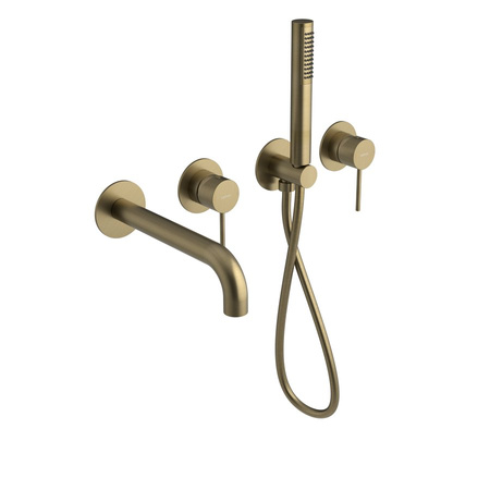 ULTRAMIX bateria wannowa podtynkowa, kompletna, 2 wyjścia, złoto mat