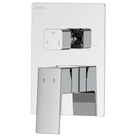 Bateria prysznicowo wannowa podtynkowa trzyfunkcyjna, chrom