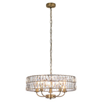 Clifton 5 Pendant Light Antique Brass