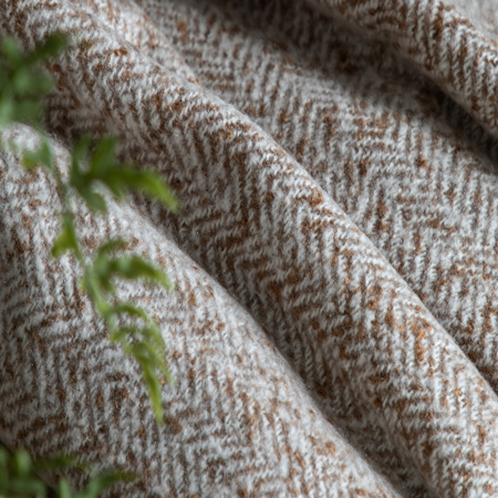 Herringbone Faux Mohair Throw Tan 1300x1800mm