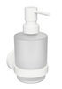 X-ROUND WHITE dozownik mydła 200ml, szkło mleczne, biały mat