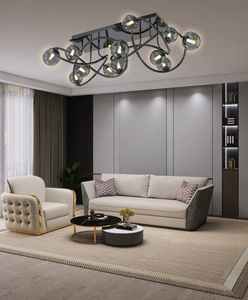 9014-1205 Lampa sufitowa podwójna Nancy czarny chrom