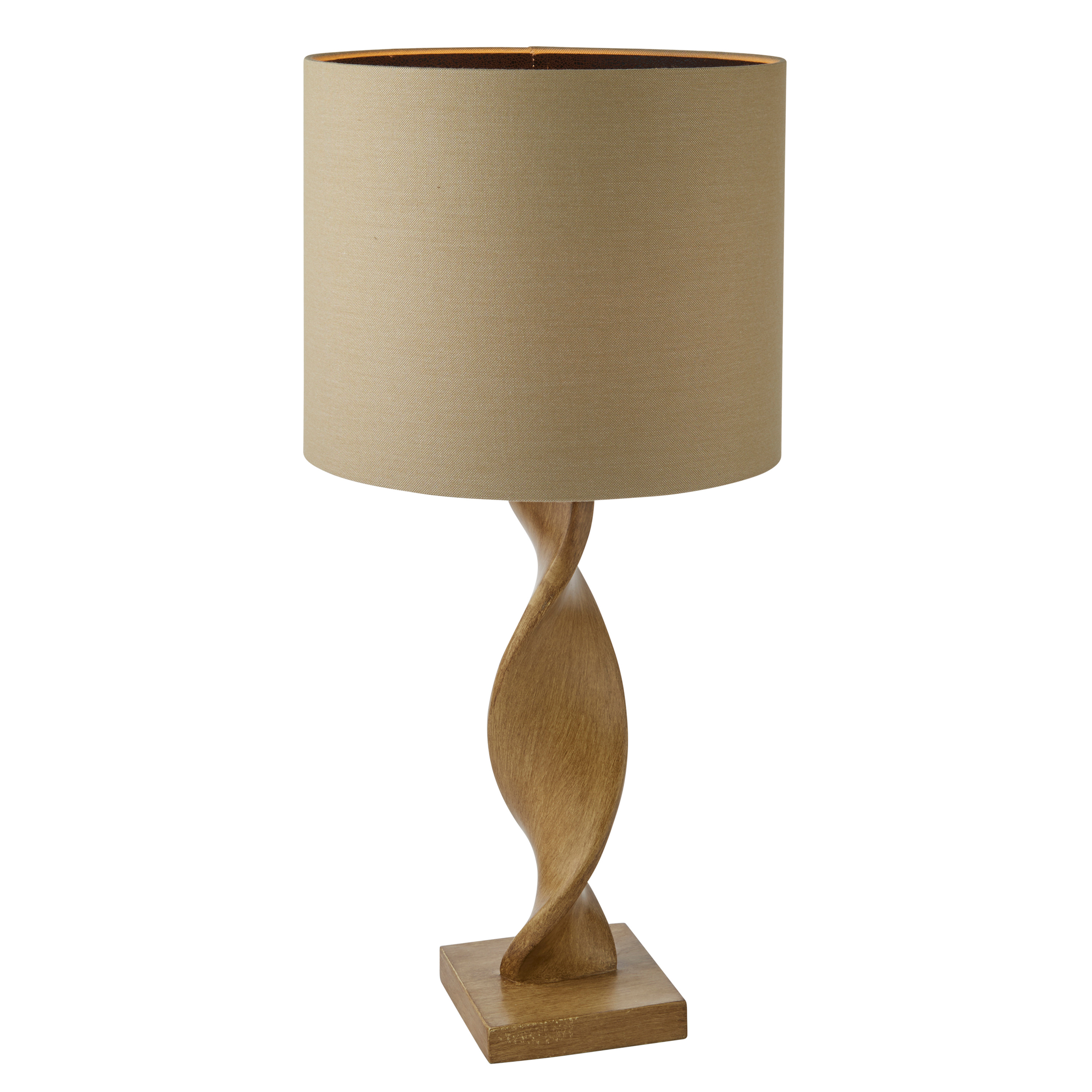 Lampa stołowa Abia – naturalna / dębowa, 33 × 33 × 68 cm