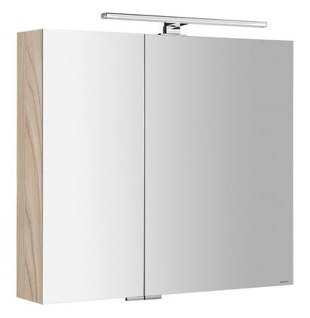 MIRRÓ szafka z lustrem z oświetleniem LED, 80x70x16cm, wiąz Bardini