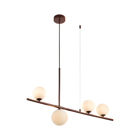 Lampa wisząca MODERNO 80 cm - burgundowa z białymi kloszami