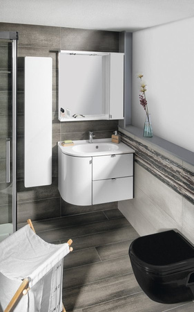 PULSE umywalka kompozytowa, 75x45cm, prawa, biała