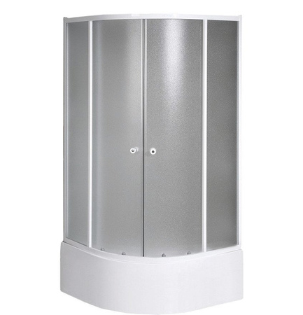 ARLEN kabina prysznicowa półokrągła niska 800x800x1500 mm, szkło Brick