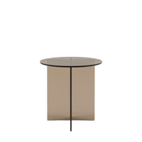 Parioli Glass Side Table Charcoal 450x450x460mm