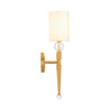 Lampa ścienna DAMA 52 cm-  złoty kinkiet z białym abażurem