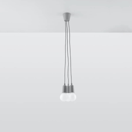 Lampa wisząca DIEGO 3 szara
