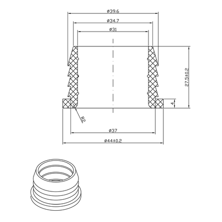 Redukcja gumowa 32mm - 40mm