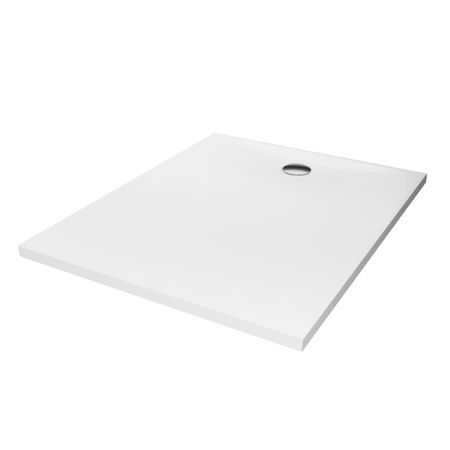 Brodzik NEX konglomeratowy prostokątny 120x100x3,5 biały, gł. 2 cm, fi 90