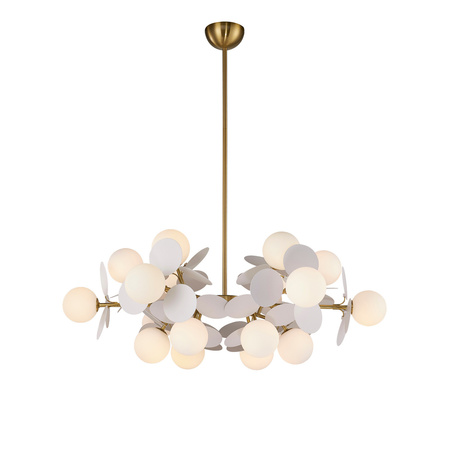 Lampa wisząca CHIC-6, 90 cm - biało złota nowoczesna lampa do salonu