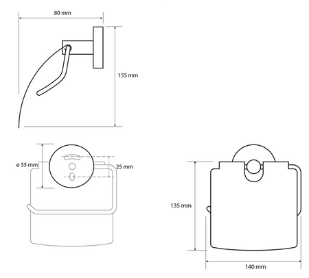 X-ROUND WHITE wieszak na papier toaletowy z pokrywą, biały mat