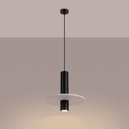 Lampa wisząca PELTA 1 czarna/beżowa